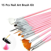 15 Pcs Nail Art Drawing Liner Brush Kit